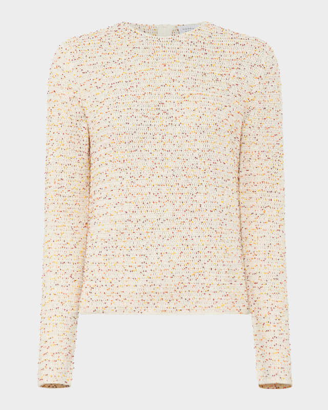 Galene Speckled Open-Knit Crewneck Sweater